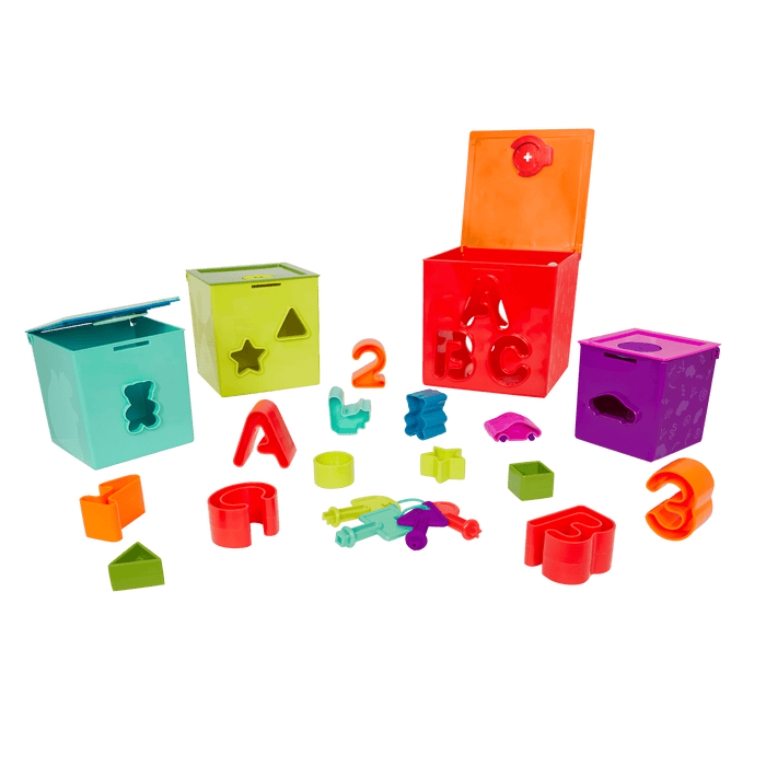 Locking activity cube shape sorter