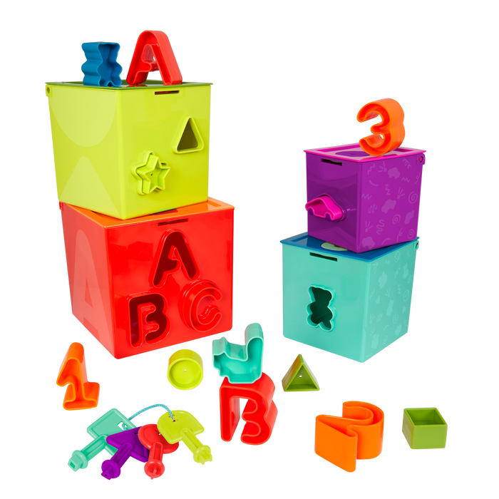 Locking activity cube shape sorter