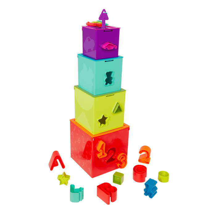 Locking activity cube shape sorter