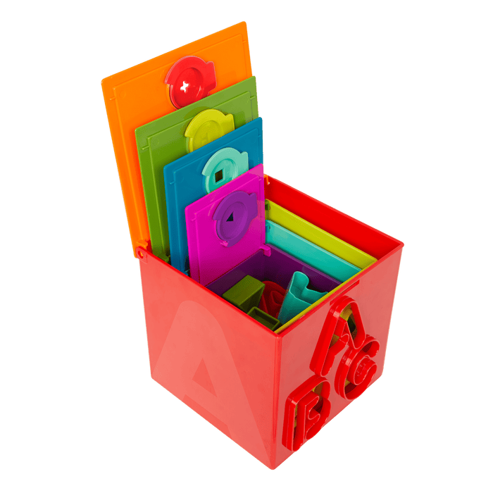 Locking activity cube shape sorter