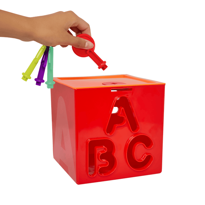 Locking activity cube shape sorter