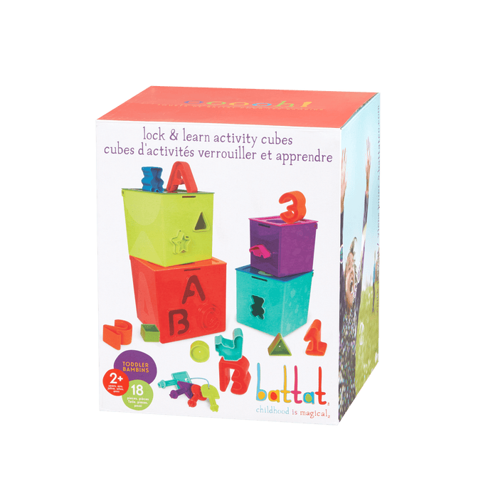 Locking activity cube shape sorter