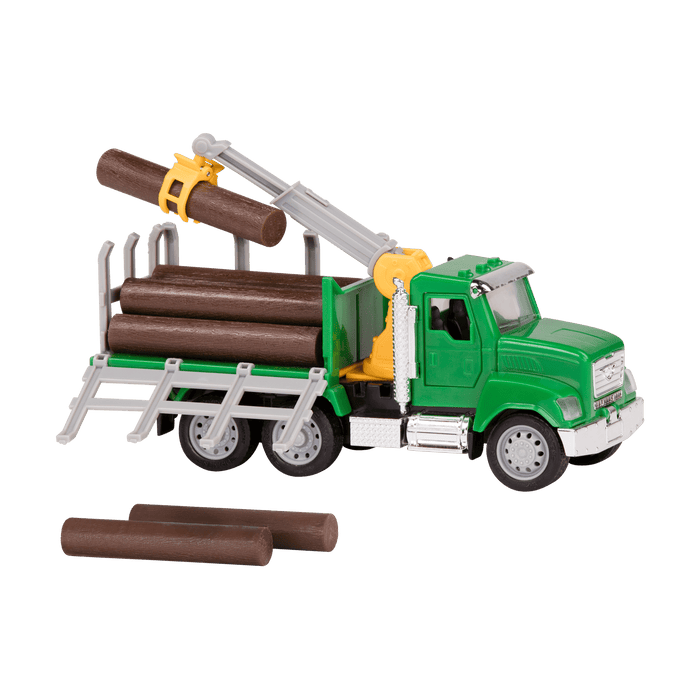 Green toy logging truck