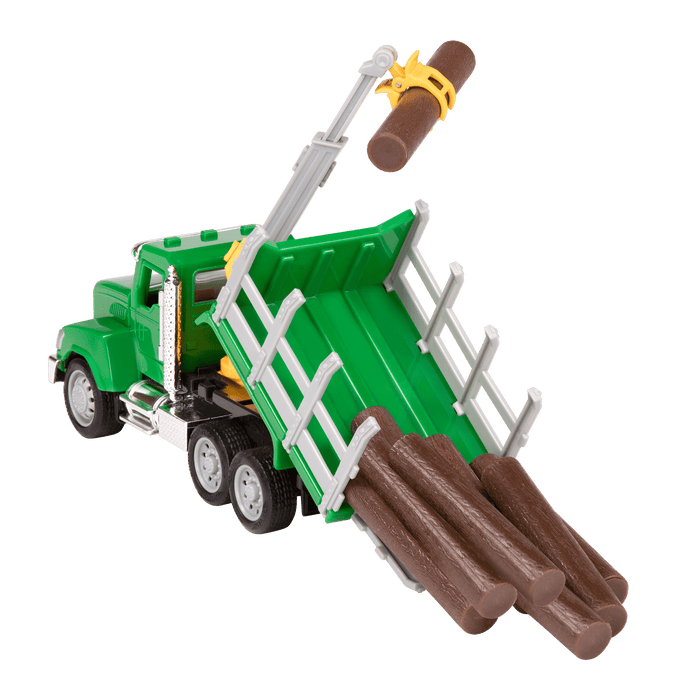 Green toy logging truck