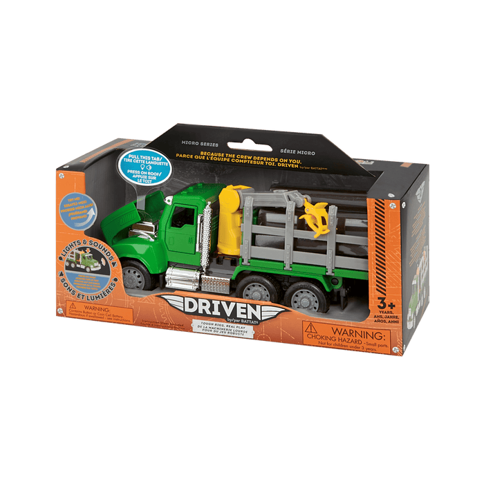 Green toy logging truck
