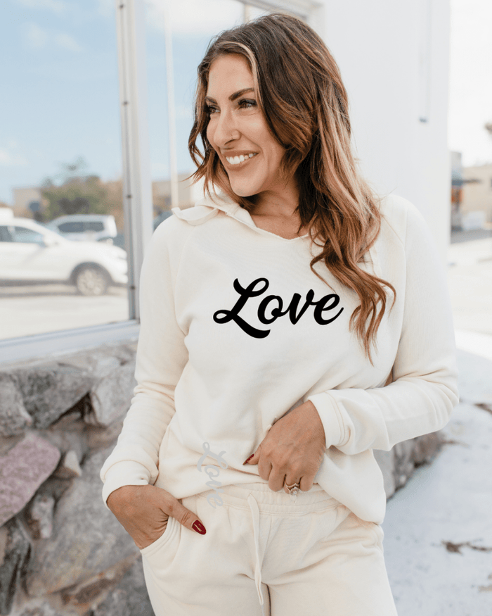 Love Graphic Hoodie In Cream - FINAL SALE - Macoma Boutique555 Presales