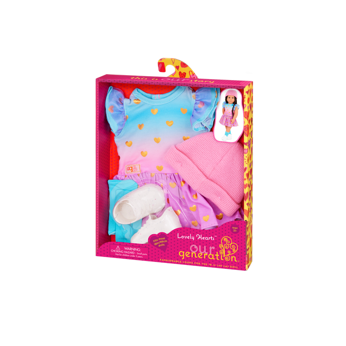 Our Generation Lovely Hearts Dress Outfit for 18-inch Dolls