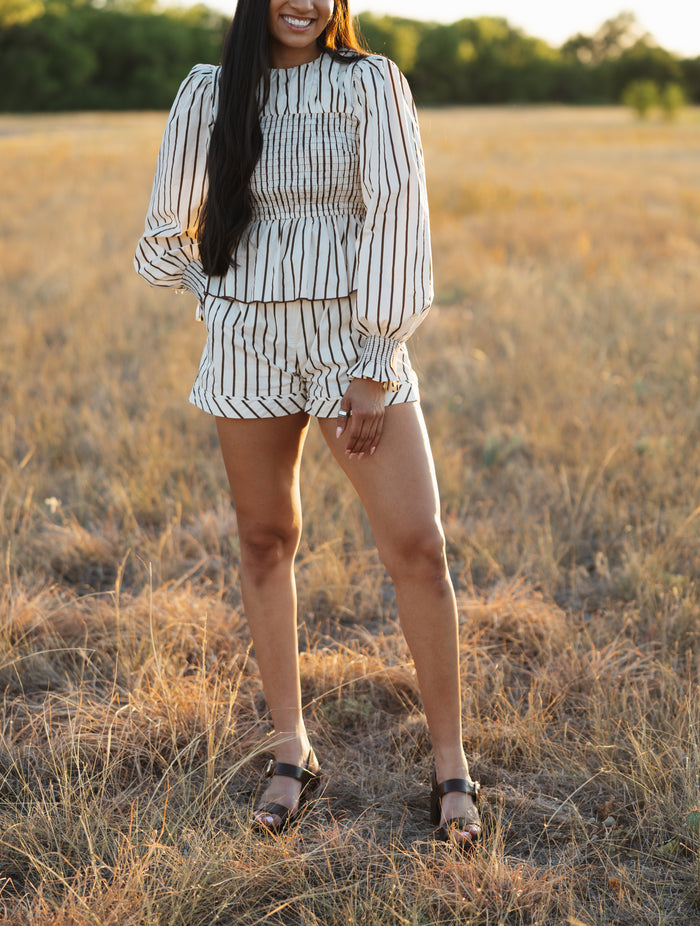 Lucy Striped Print Short