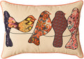 Lumbar Beige Birds On Wire I Decorative Pillow Cover Cotton Applique 14"x20" - KashmirDesigns
