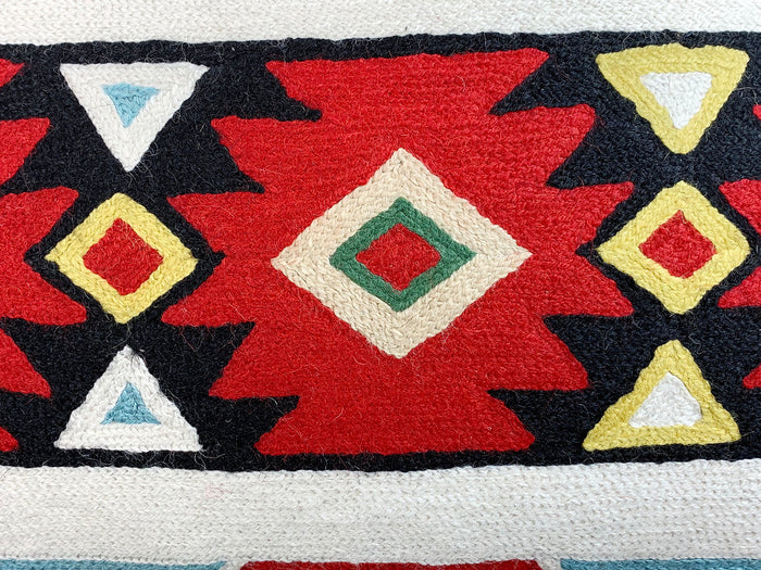 Lumbar Tribal Butterfly Aztec Southwestern Pillow Cover Handmade Wool 14x20" - KashmirDesigns