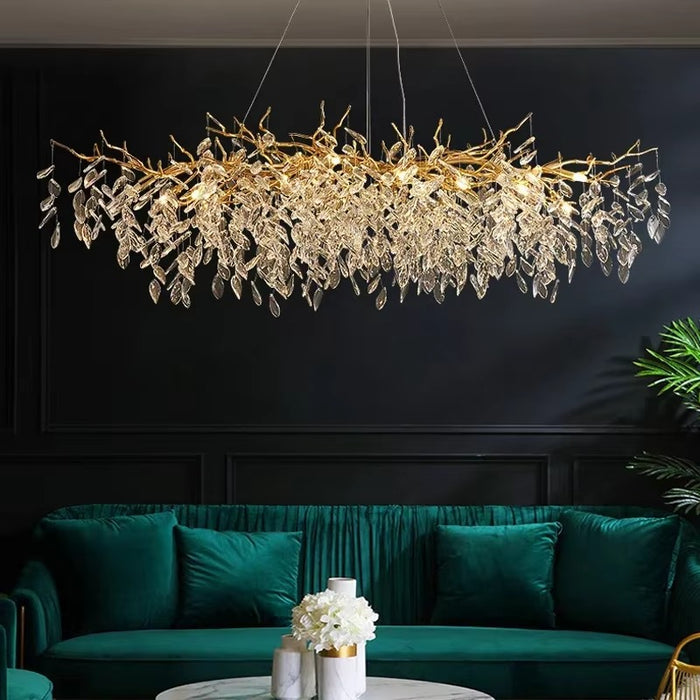 Luxury Gold Crystal LED Chandelier Pendant Lamp