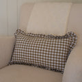 Mabel & Fox - Gingham Ruffle Cushion Cover - Olive Green