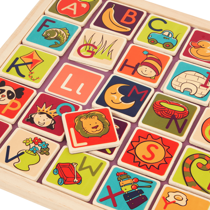Wooden alphabet puzzle.