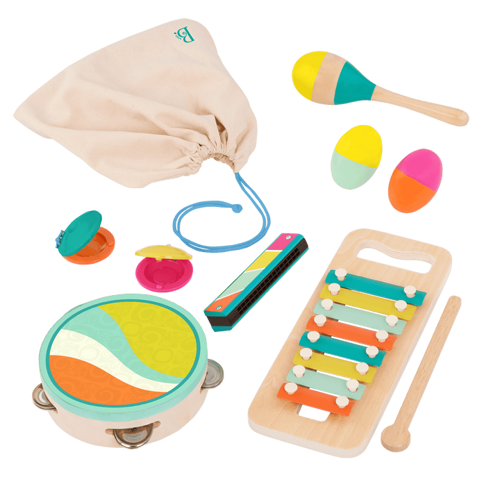 Wooden instruments pack for kids toddlers xylophone percussion