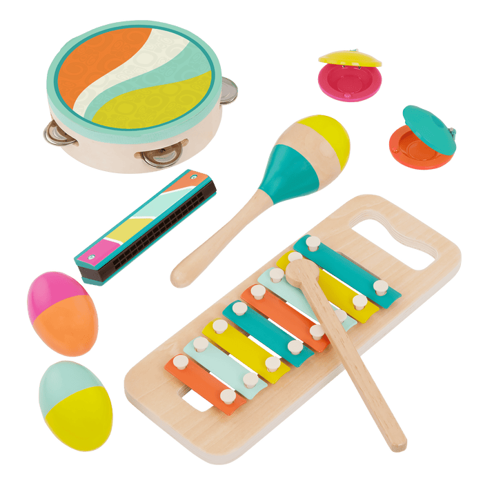 Wooden instruments pack for kids toddlers xylophone percussion