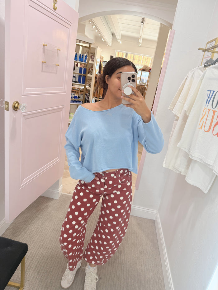 Make some noise polka dot barrel jean