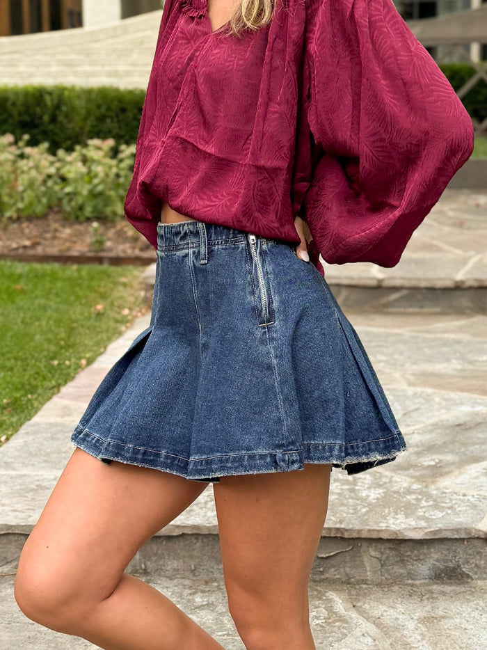 Make You Mine Denim Mini Skirt