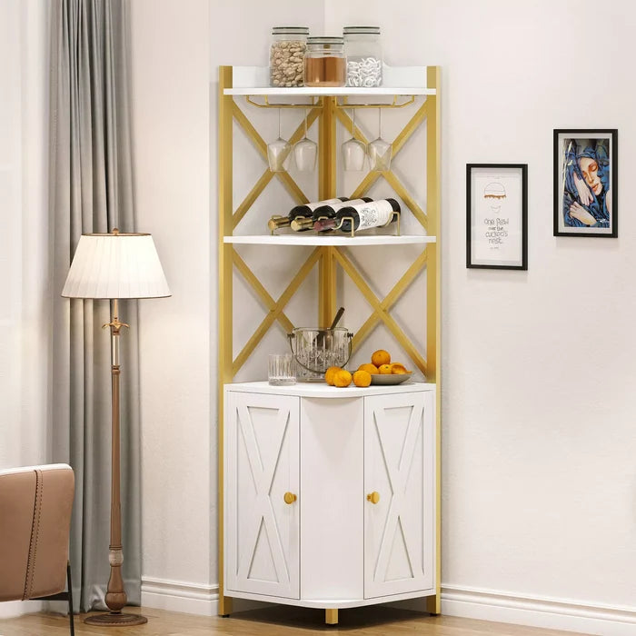 Malik Modern Home Corner Bar Cabinet