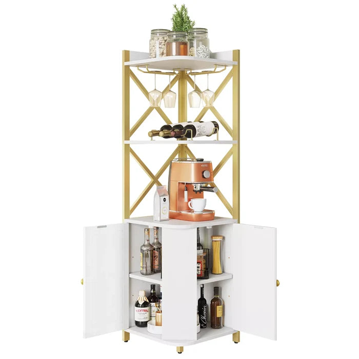 Malik Modern Home Corner Bar Cabinet