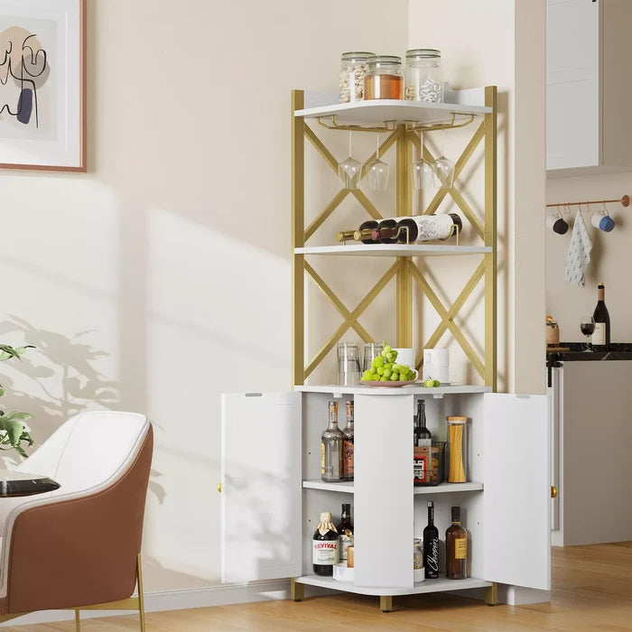 Malik Modern Home Corner Bar Cabinet
