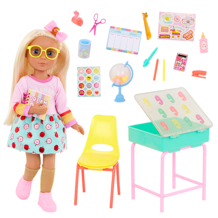 Mallory & School Desk Playset - Glitter Girls