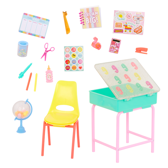 Mallory & School Desk Playset - Glitter Girls