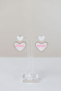 Mama Pink Heart Earrings