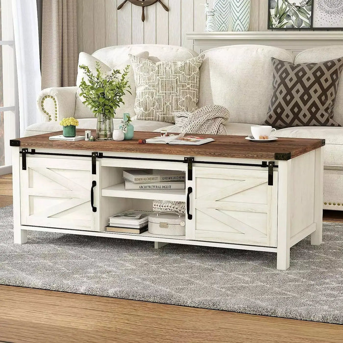 Marc Modern Farmhouse Coffee Table With Storage Canva Home