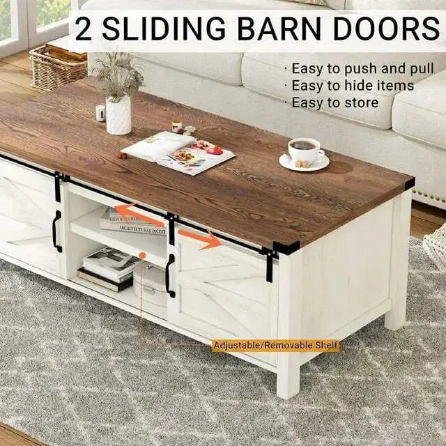 Marc Modern Farmhouse Coffee Table With Storage Canva Home