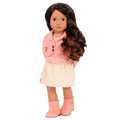 18-inch doll with dark-brown hair, auburn highlights and brown eyes