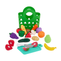 Tote Bag & 16 Toy Fruits & Vegetables