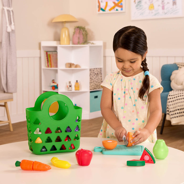 Tote Bag & 16 Toy Fruits & Vegetables