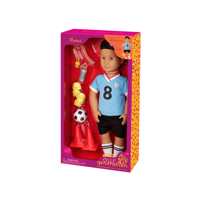 Our Generation Posable 18-inch Soccer Doll Mateo