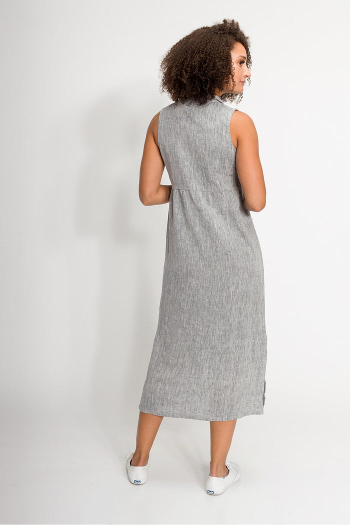 Melania | Women's Stain Resistant Linen Sleeveless Dress