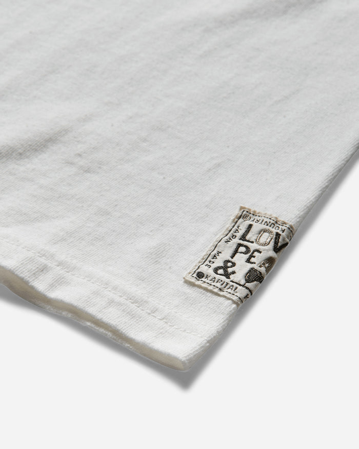 KAPITAL 20/-Jersey Rookie Crew T (Brackets Kap) White T-Shirts Shortsleeve EK-1480SC WHITE