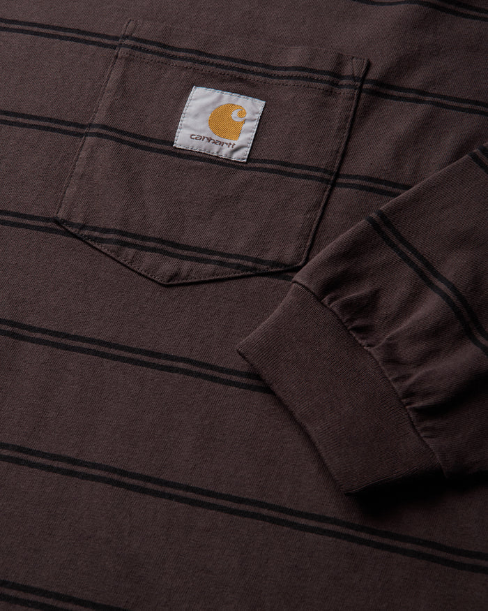 Carhartt WIP L/S Cardona Pocket T-Shirt Cardona Stripe/Natural T-Shirts Longsleeve I037271 3VQGD