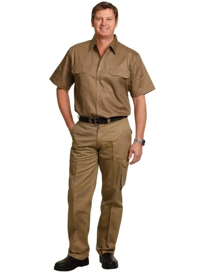 MEN'S HEAVY COTTON PRE-SHRUNK DRILL PANTS Stout Size WP08 Metro Workwear.