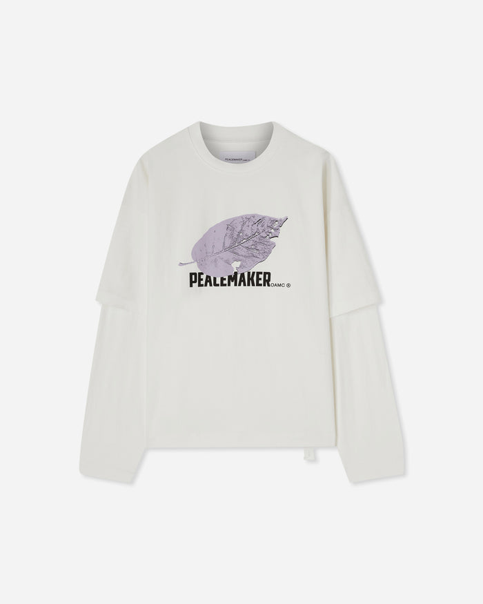 OAMC Peacemaker Peacemaker Leaf Double Layer Boxy Tshirt Snow White T-Shirts Top PCM1OT05QJE003002 WHT