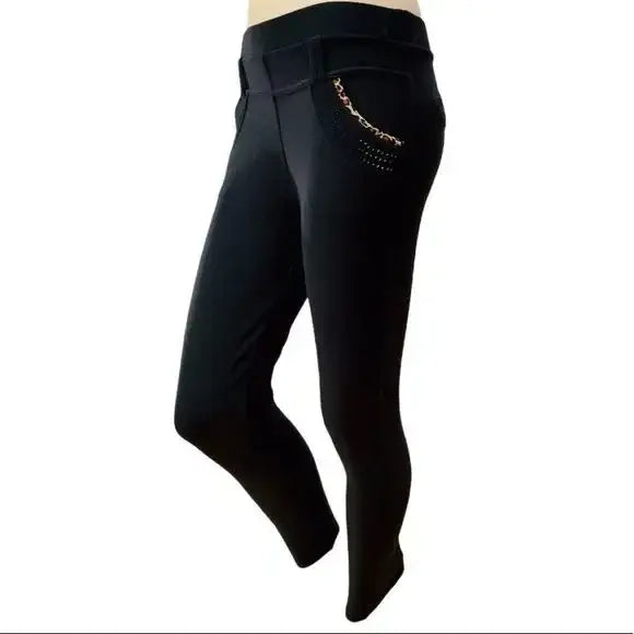 Women's Black Mid-Rise Ankle Pants
