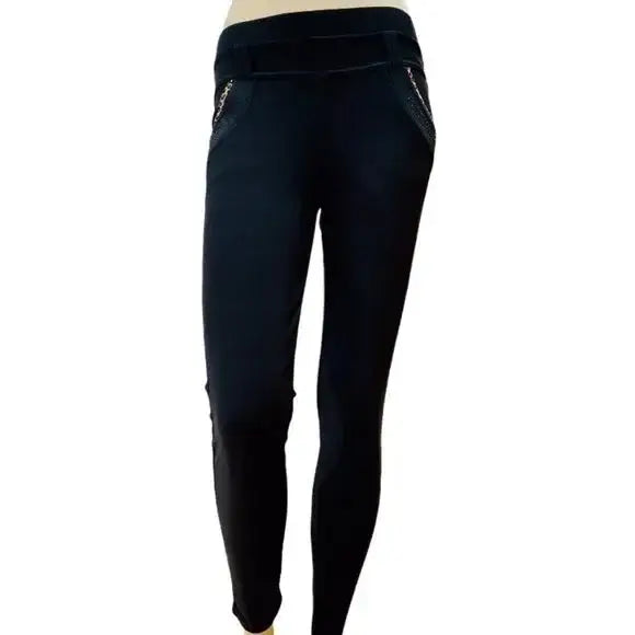 Women's Black Mid Rise Skinny Pants