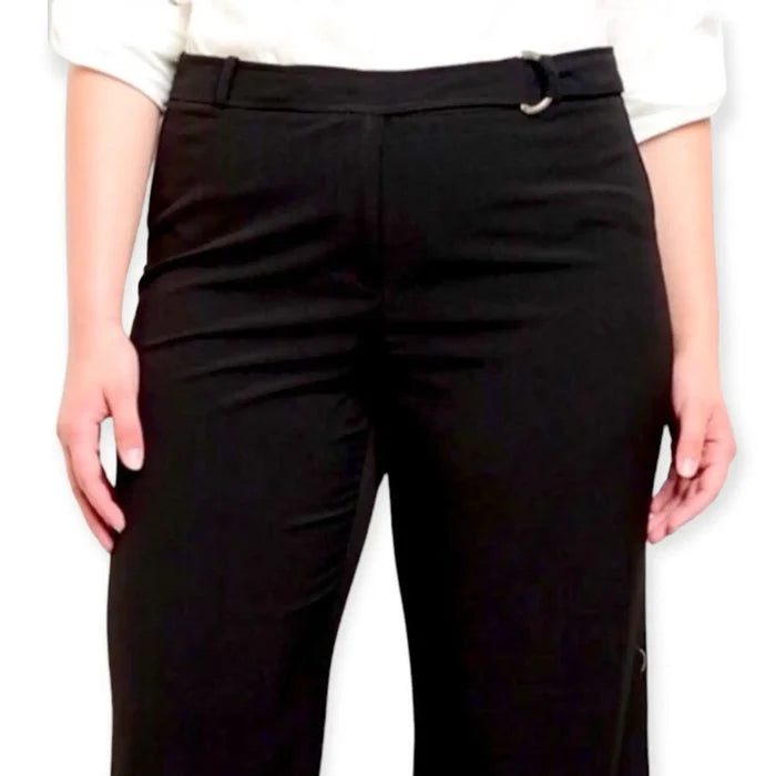 Women's Mid Rise Wide Leg Trouser Pants Plus Size 1XL - Wild Time Fashion