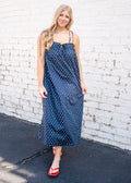 Midnight Polka Dot Midi Dress