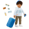 Our Generation 18-inch Doll Milo and travelling accessories