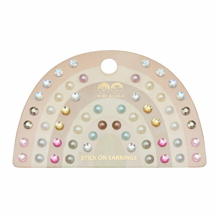 Mimi & Lula - Stick On Earrings - Pink Gem & Pearl