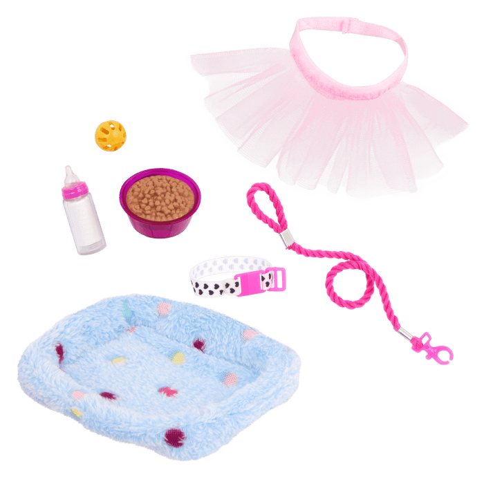 Our Generation 18" Doll Mindy, her Pet Cat Pepper and cat accessories