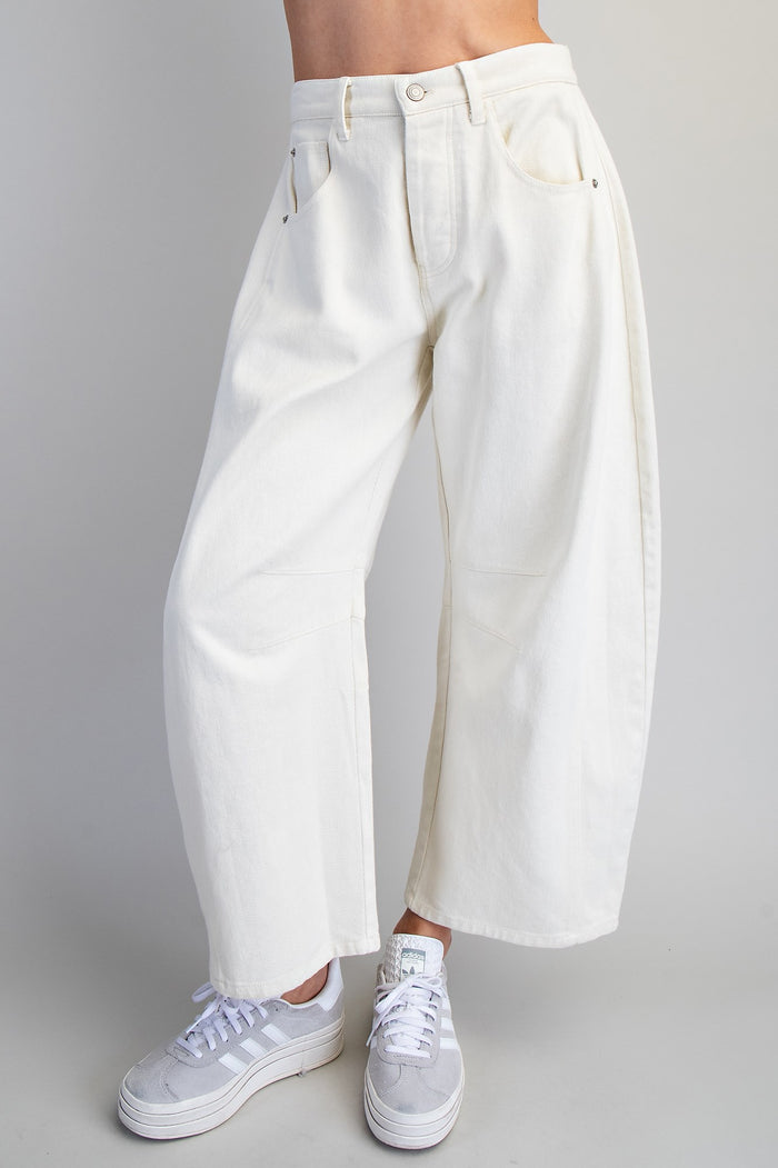 Mineral Washed Barrel Leg Pants