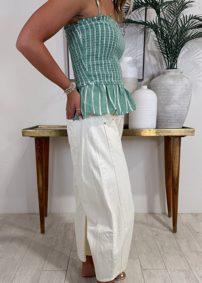 Mineral Washed Barrel Leg Pants