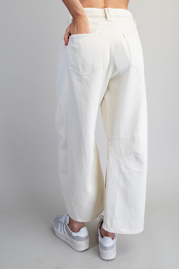 Mineral Washed Barrel Leg Pants