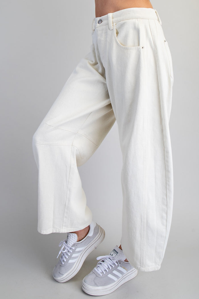 Mineral Washed Barrel Leg Pants