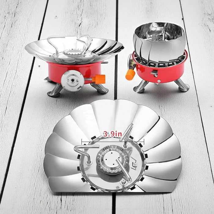 Mini Camping Stove – Windproof Foldable Portable Gas Burner for Outdoor Cooking, Survival, Backpacking, Hiking & Camping